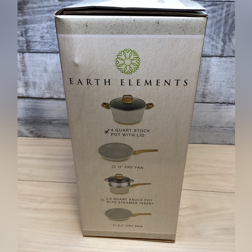Earth Elements Vintage Speckle 4 Quart Stock Pot with Lid NIB - Picture 3 of 5